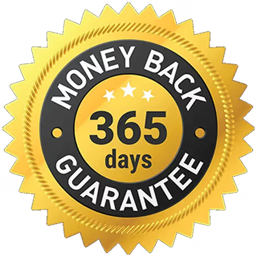 365 day money back guarantee badge